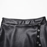 Punk Metal Leather Skirt