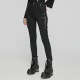 Punk skeleton leather  leggings