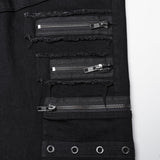 Punk decadent cross patch straight pants