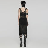 The Post-apocalyptic Techwear Style Knitted Hollow out Dress