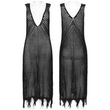 The Post-apocalyptic Techwear Style Knitted Hollow out Dress