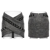 Punk Cross overlapping skirt