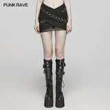 Punk Cross overlapping skirt