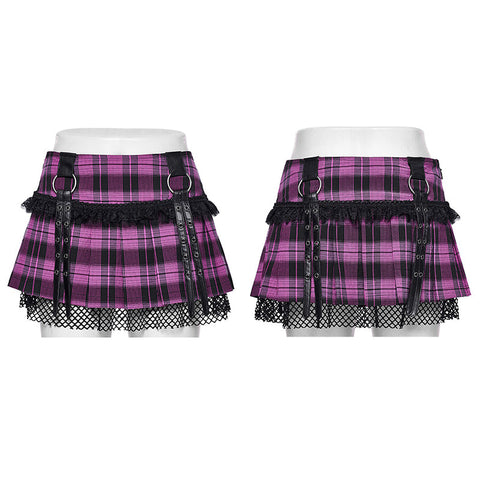 2024 Sweet punk pleated skirt