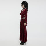 Goth V-neck embossed sexy dress