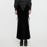 Goth velvet fishtail skirt