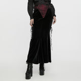 Goth velvet fishtail skirt