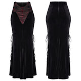 Goth velvet fishtail skirt