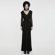 Low neck goth hollow formal dress