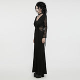 Low neck goth hollow formal dress