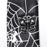 Punk Skeleton Spider Web Tie