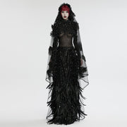 Gothic Dynamic Feather  Veil