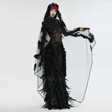 Gothic Dynamic Feather  Veil