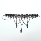 Gothic Red Rose Blade Choker