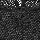 Goth Lace Mesh Embroidered Perspective Top