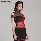 PUNK Tie-Dyed Mesh Short Sleeve T-shirt