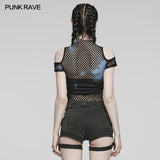 PUNK Tie-Dyed Mesh Short Sleeve T-shirt