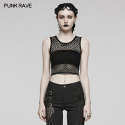 PUNK Tie-Dyed Mesh Tank Top