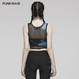 PUNK Tie-Dyed Mesh Tank Top