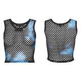 PUNK Tie-Dyed Mesh Tank Top