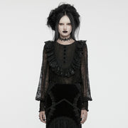 Goth lace lantern sleeve shirt