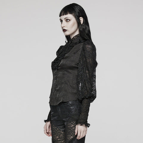 Goth Lantern sleeve Lace shirt