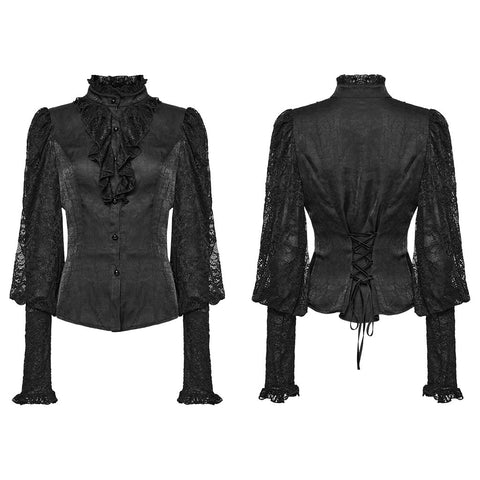 Goth Lantern sleeve Lace shirt