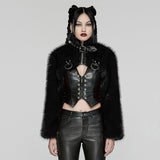 Punk personalized short fur jacket