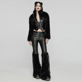 Punk personalized short fur jacket