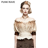 Steampunk Global Top Fashion Reversible Synthetic Slash Neck Punk T-shirts