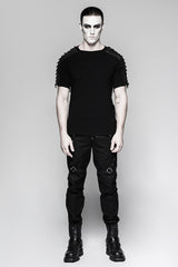 European Style Detachable Sleeves Cotton Punk T-shirts