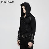 Hooded Loop Sleeve Long Punk Sweaters For Men