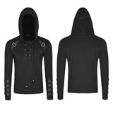 Hooded Loop Sleeve Long Punk Sweaters For Men