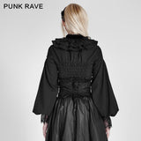 Women Chiffon Lace Fabric Gothic Shirt Lolita Blouse With Unique Sleeve