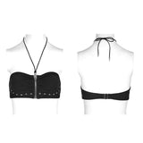 Personality Swimwear Punk Accessories Stretch Swimsuit Top With Detachable Straps