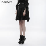 High Waist Short Punk Skirt With Detachable Leather Belt