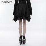 High Waist Short Punk Skirt With Detachable Leather Belt