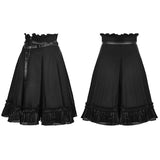 High Waist Short Punk Skirt With Detachable Leather Belt