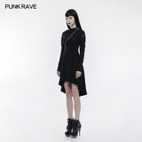 Personality Punk Dress With Hollow Out And Zipper Design