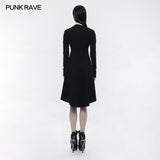 Personality Punk Dress With Hollow Out And Zipper Design