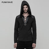 Daily Hooded Micro-elastic Knitted Punk Sweater