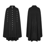 Handsome Long Irregular Uniform Gothic Cloak With Sleeve Slit On Front