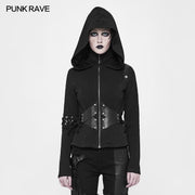 Witch Short Hooded Cardigan Punk Sweater Coat