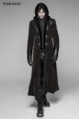 Detachable Gentleman Style Velvet Leather Splice Punk Jacket