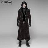 Detachable Gentleman Style Velvet Leather Splice Punk Jacket