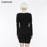 Sexy Deep V Punk Dress With Simplicity Corns And Pins Decoration