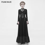 Victorian Steampunk Long Linen Lace Up Corset Suspender Dress