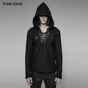 Dark Evil Dragon Pullover Mosaic Punk Hoodies For Men