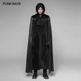 Dracula Gorgeous Gothic Cape Cloak Embossed Velvet Long Coat