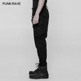 Men's Punk Double Pocket Low Crotch Pants Personality Trousers